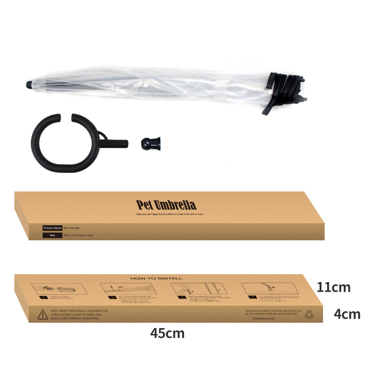 Transparent Pet Umbrella Dog C- Type Umbrella Pet Products