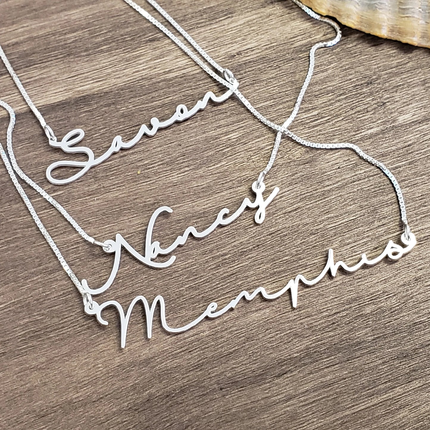 Sterling Silver Signature Thin and Dainty Personalized Name Necklace